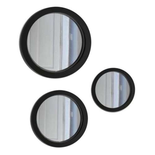 Mirrors 3 Pieces Black Retro Circle Shape Wall Mirror Set was listed